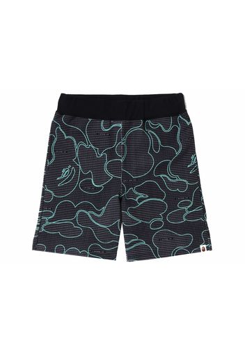 BAPE Text Code Camo Sweat Shorts Black