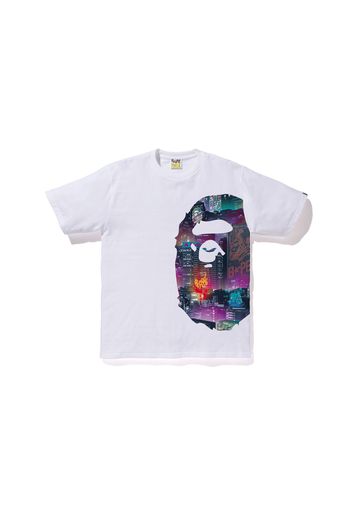 BAPE Neon Tokyo Side Big Ape Head Tee White