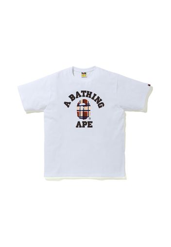 BAPE Check College Tee White/Red