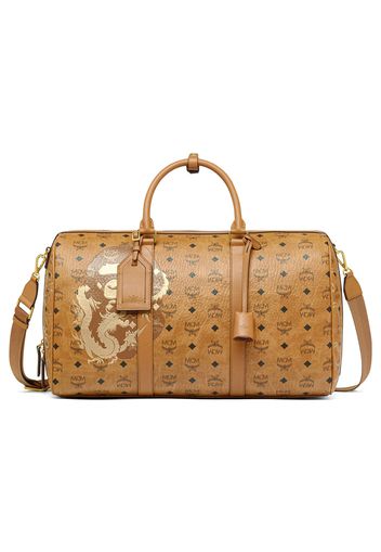 BAPE x MCM Pottomar Lunar New Year Visetos Medium Weekender Bag Beige