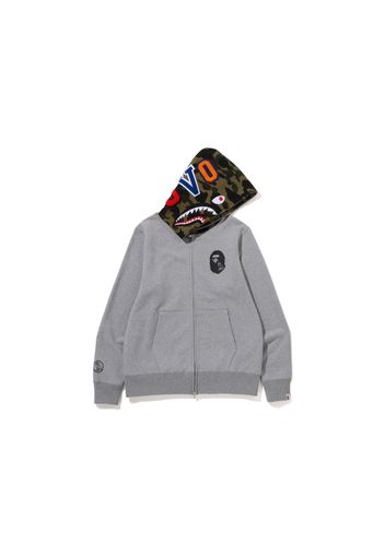 BAPE x OVO Shark Full Zip Hoodie Grey