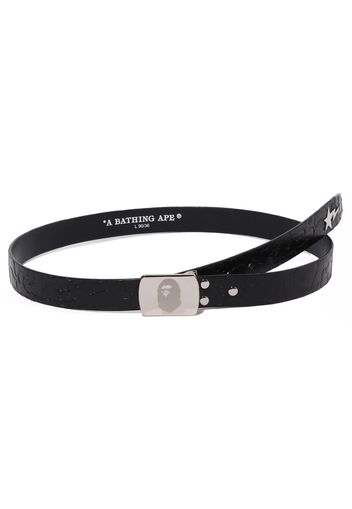 BAPE Neon Camo Narrow Leather Belt Black