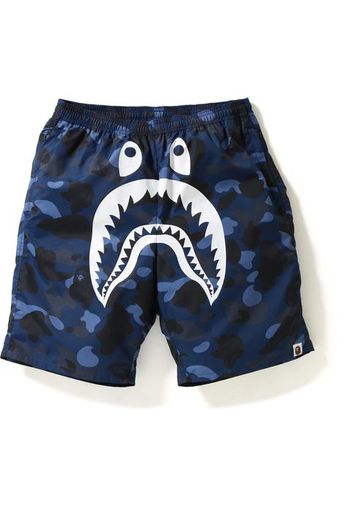 BAPE Color Camo Shark Beach Shorts Navy