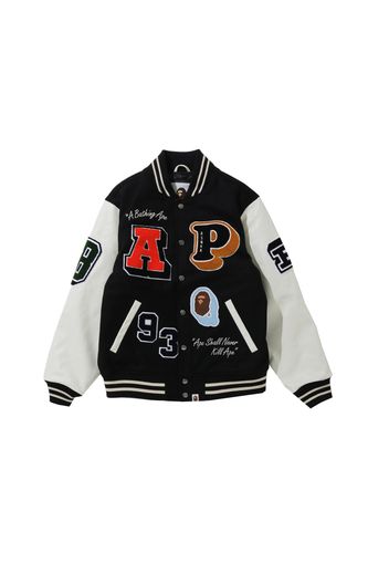 BAPE Crazy Patch Varsity Jacket Black