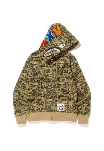 BAPE XXV Cities Camo Shark Full Zip Hoodie Green