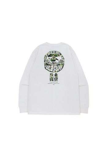 BAPE ABC Camo Daruma Relaxed Fit L/S Tee White