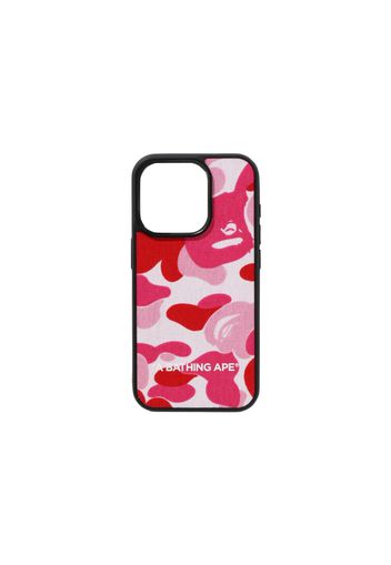 BAPE ABC Camo Cloth Fabric iPhone 15 Pro Case Pink