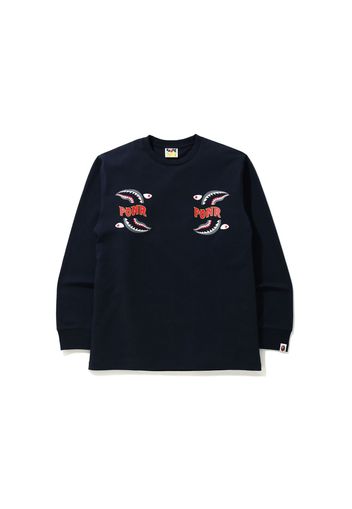 BAPE Shark Ponr L/S Tee Navy