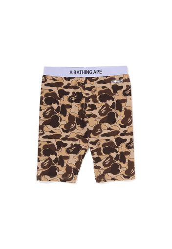 BAPE Womens Cookie Camo 2 Biker Shorts Brown