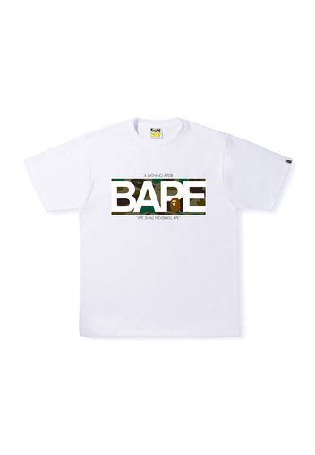 BAPE 1st Camo BAPE Logo Tee White Green