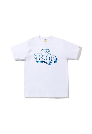 BAPE ABC Camo Milo on Bape Tee White Blue