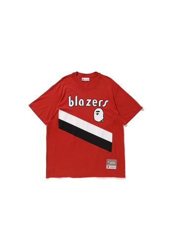 BAPE x Mitchell & Ness Blazers Tee Burgundy