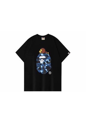 BAPE A Bathing Ape Color Camo Milo On Big Ape Tee Black/Navy