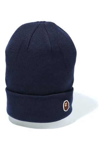 BAPE Ape Head One Point Knit Hat Navy