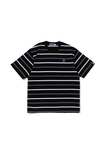 BAPE Ape Head One Point Stripe Tee Black