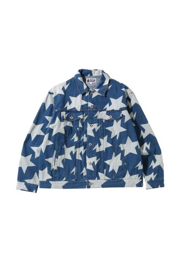 BAPE Sta Pattern Loose Fit Denim Jacket Indigo