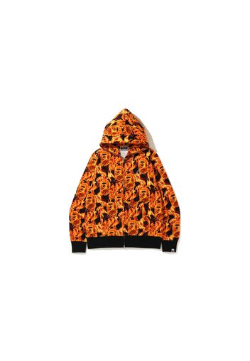 BAPE Flame Wide Full Zip Hoodie Orange