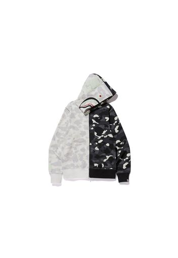 BAPE City Camo Half Shark Full Zip Hoodie White/Black