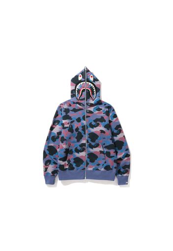 BAPE Grid Camo Shark Full Zip Hoodie Purple