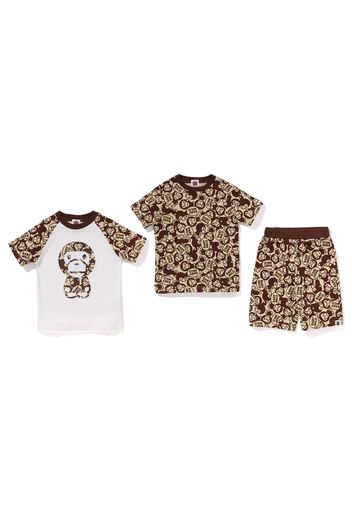 BAPE Kids' Solid Baby Milo Gift Set Brown