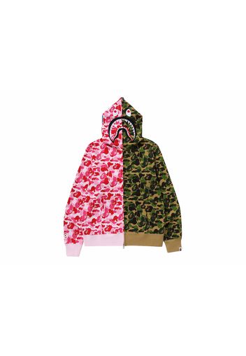 BAPE ABC Camo Crazy Shark Full Zip Hoodie Pink/Green