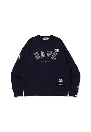 BAPE Multi Label Relaxed Fit Crewneck Navy