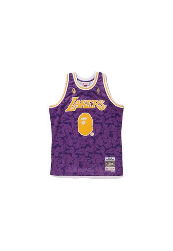 BAPE x Mitchell & Ness Lakers ABC Basketball Swingman Jersey Purple