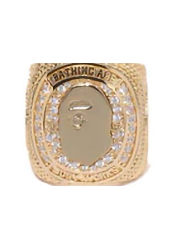 BAPE Rhinestone College Ring Gold