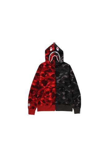 BAPE Color Camo Separate Shark FZ Hoodie Red/Black