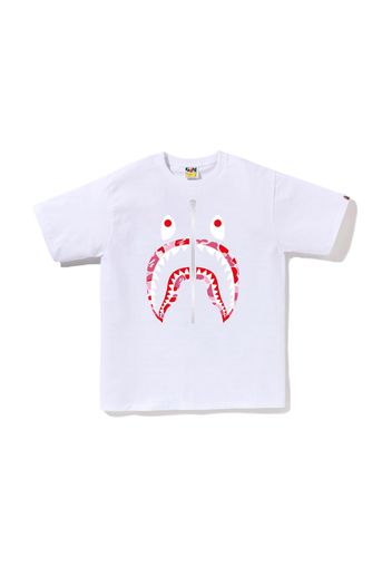 BAPE ABC Camo Shark Silver Zip Tee White/Pink