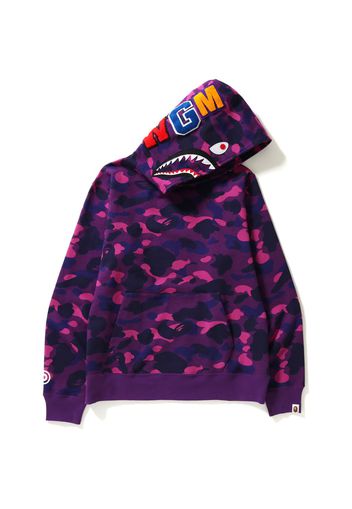 BAPE Color Camo Shark Wide Pullover  Hoodie Purple