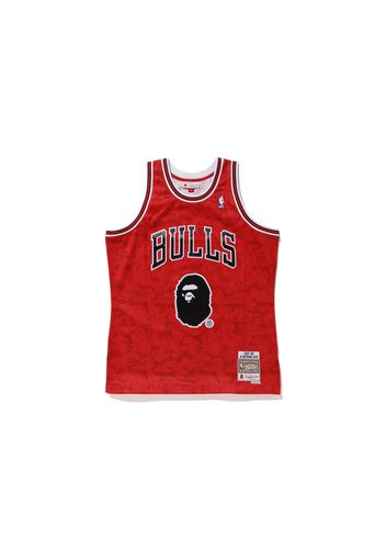 BAPE x Mitchell & Ness Bulls ABC Basketball Swingman Jersey Red