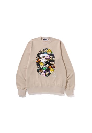 BAPE x Dragon Ball Z Ape Head Crewneck Sweatshirt Beige