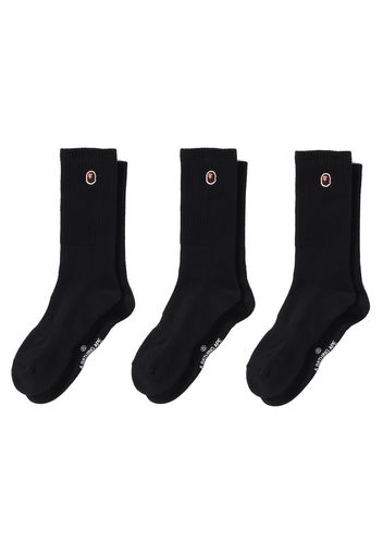 BAPE Ape Head One Point Socks (3 Pack) Black