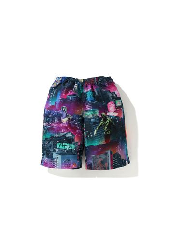 BAPE Neon Tokyo Track Shorts Black