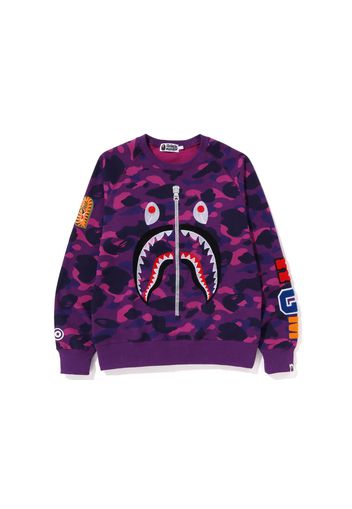 BAPE Color Camo Embroidery Shark Crewneck Purple