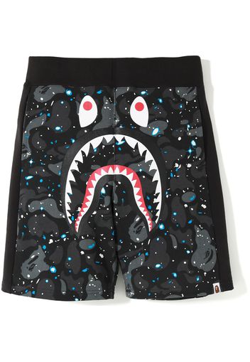 BAPE Space Camo Shark Sweat Shorts Black