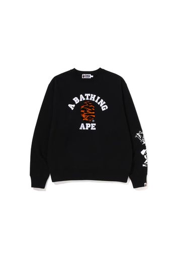 BAPE Tiger Camo College Relaxed Fit Crewneck Black