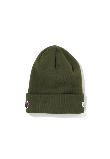 BAPE Ape Head One Point New Era Knit Beanie Olive Drab