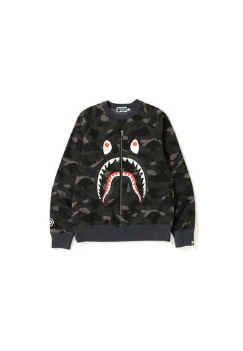 BAPE Color Camo Metal Zip Shark Crewneck Black