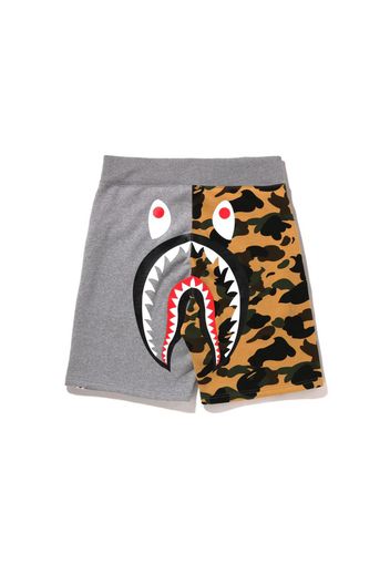 BAPE 1st Camo Back Shark Sweat Shorts Grey/Yellow