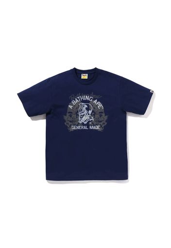 BAPE Japanese Tattoo On General Tee Navy