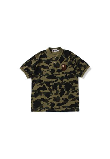 BAPE 1st Camo Large Ape Head Polo Green