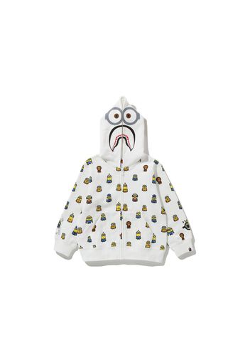 BAPE x Minions Shark Full Zip Kids Hoodie White