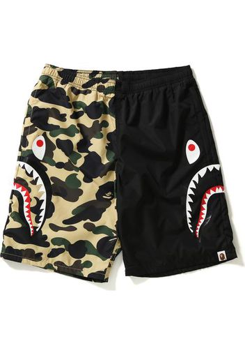 BAPE 1st Camo Half Shark Beach Shorts Black/Yellow