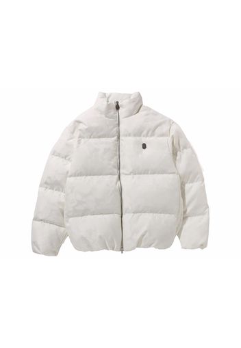 BAPE Tonal Solid Camo Puffer Down Jacket Ivory