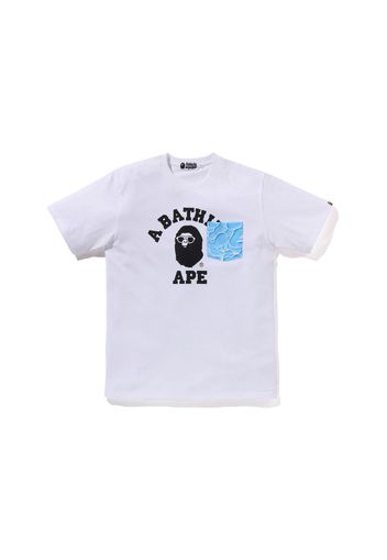 BAPE ABC Sea Surface Camo Pocket College Tee White