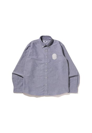 BAPE Large Ape Head Oxford BD Shirt Grey