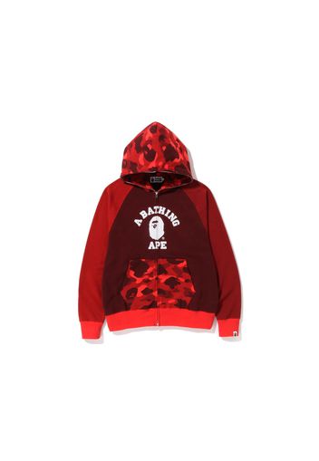 BAPE Color Camo Relaxed Fit Full Zip Hoodie Red