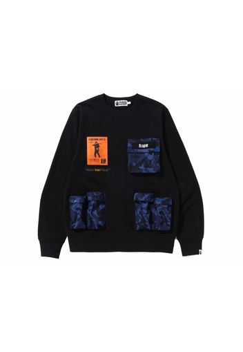 BAPE Sand Camo Multi Pocket Crewneck Black